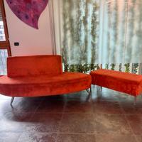 Divano moderno arancione + panca coordinata