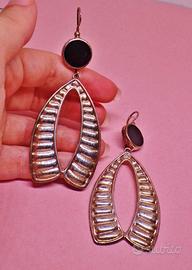 ARGENTO 925 grandi orecchini vintage anni 70 - 80