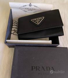 Portachiavi Prada Nylon e Pelle Saffiano