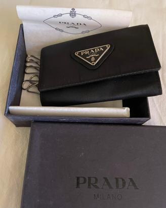 Portachiavi Prada Nylon e Pelle Saffiano