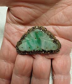 Spilla vintage silver e giada