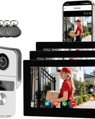 Videocitofono 2 Fili 3 Piani Smart RFID WiFi 2.4/5