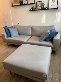 Divano Doimo Forest 230 con pouf coordinato 94x94