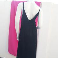 Copricostume ,vestito corto scollato nero, viscosa