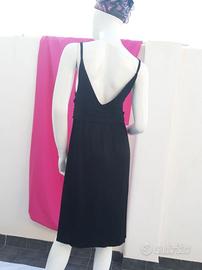 Copricostume ,vestito corto scollato nero, viscosa