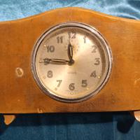 OROLOGIO VINTAGE VEGLIA DA TAVOLO LEGNO MADE IN IT