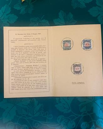 Raro folder annessione Trieste all italia 1921