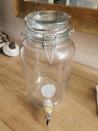 Dispenser bevande in vetro con rubinetto 4 Litri