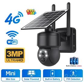Telecamera con pannello solare sim 4g per esterno,