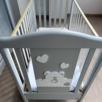 Culla grigio baby expert materasso rete cuscino