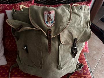 Zaino vintage Dolomiti in tela – stile alpino