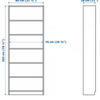 Libreria bianca 202x80x28 cm – ripiani regolabili