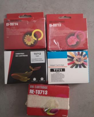 Lotto 5 Cartucce Compatibili Epson T0711 T0712 T07