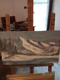Quadro olio su tela paesaggio 