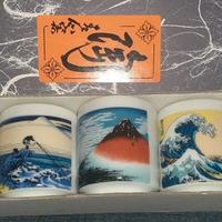 Set Tazzine Bicchieri sakè made Japan arte Hokusai