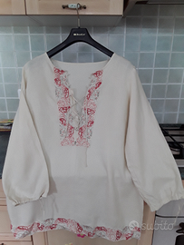 TUNICA LINO PURO, X DONNA,color AVORIO