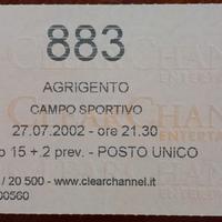 Biglietto concerto 883 Agrigento 2002 raro