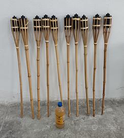 n.10 torce per esterni in bamboo, da 90cm