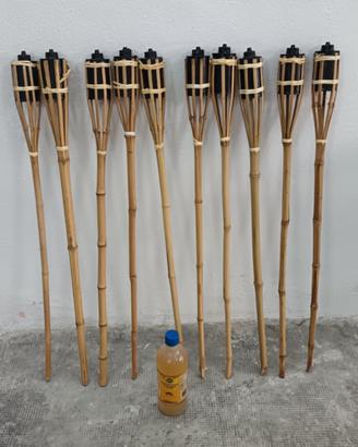 n.10 torce per esterni in bamboo, da 90cm
