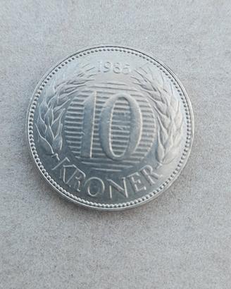 moneta Danimarca 10 corone 