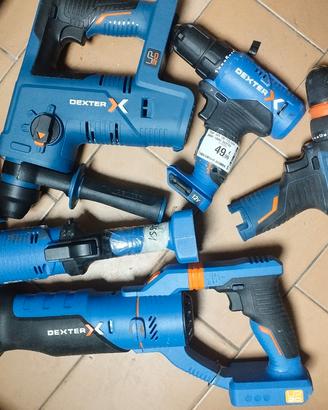 5 attrezzi Dexter a batteria 