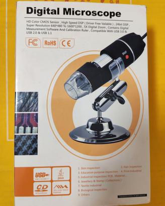 microscopio digitale USB led e supporto
