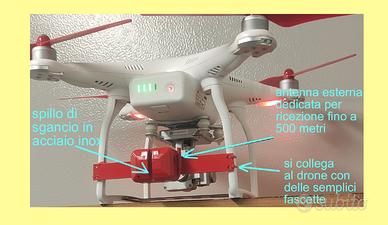 x drone DJI phantom 2 3 e 4 sgancio pesca dedicato