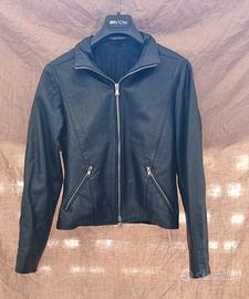 Giacca in Vera Pelle Nera da Donna - Stile Biker