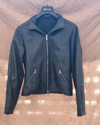 Giacca in Vera Pelle Nera da Donna - Stile Biker