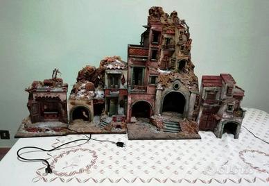 Presepe napoletano illuminato - realizzato a mano