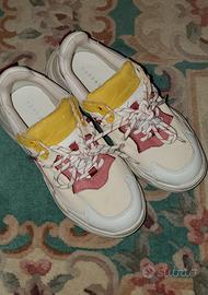 Sneakers bianche rosa gialle "Topshop"