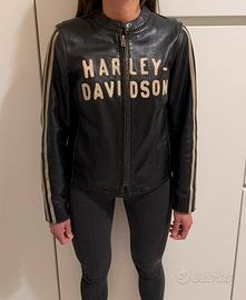 Giacca pelle biker vintage donna Harley Davidson