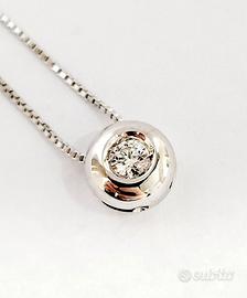 Collana punto luce cipollina Diamante Oro Bianco