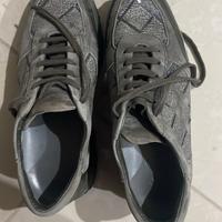 Hogan interactive grigie piallettes suede vernice