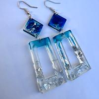 Orecchini in resina, pezzo unico