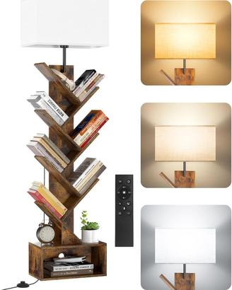 Libreria a Forma di Albero in Legno con Luce