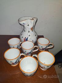 Set Vintage Ceramica - Caraffa e Tazzine 