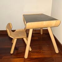 Tavolo multifunzionale e sedia bambino tre più ann