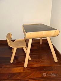 Tavolo multifunzionale e sedia bambino tre più ann
