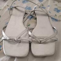 Sandali Donna Bassi Numero 43 Colore Argento Da Sp