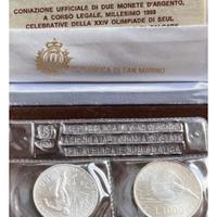 S.Marino dittico Argento XV olimpiade Calgary e Se