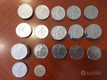 147 Monete Italiane £. 50 - 100 - 200 - 500 - 1000