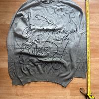 Maglione/Felpa Desigual grigia con stampa grafica