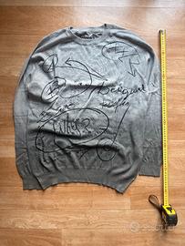 Maglione/Felpa Desigual grigia con stampa grafica