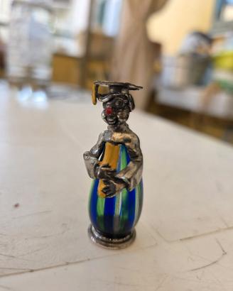 Pagliaccio Laureato in Vetro di Murano Originale c