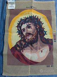 Arazzo vintage da ricamare in tela a mezzo punto"E