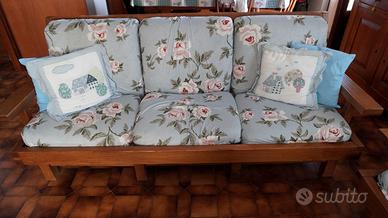 Divano tre posti in rovere stile rustico