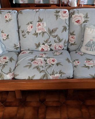 Divano tre posti in rovere stile rustico