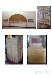 Arredamento camera da letto in vimini