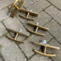 5 maniglie per finestre  in ottone satinato